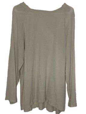 J. Jill XL Women's Solid Beige Top Rayon Textured Top Blouse